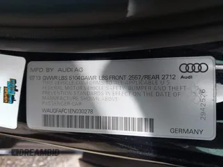 2014 Audi A6 Premium Plus with VIN WAUGFAFC1EN030278, listed as a IAAI auction lot 42776786 with 161,744 mi miles and . Bid and sale history available at DreamBid. Image 9.