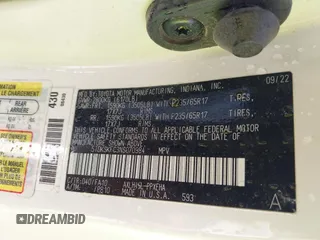 2022 Toyota Sienna LE с VIN 5TDKSKFC3NS070984, выставлен на аукционе IAAI как лот 41951686 с пробегом 10 846 миль миль и . История ставок и продаж доступна на DreamBid. Изображение 9.