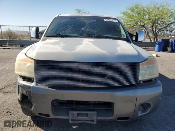 2008 Nissan Titan XE with VIN 1N6AA07D38N301724, listed as a Copart auction lot 58426715 with 211,005 mi miles and Salvage title. Bid and sale history available at DreamBid. Image 5.