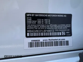 2020 BMW 8 Series M850i with VIN WBAGV8C01LBP48613, listed as a Copart auction lot 65496944 with 18,974 mi miles. Bid and sale history available at carsss.com. Image 10.