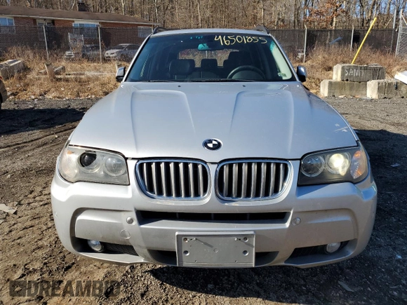 2008 BMW X3 3.0si with VIN WBXPC93448WJ20078, listed as a Copart auction lot 46501855 with 143,308 mi miles and Salvage Title. Bid and sale history available at DreamBid. Image 5.
