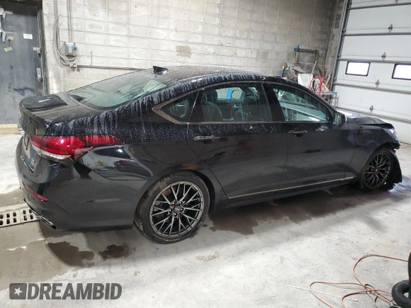 2018 Genesis G80 Sport with VIN KMHGN4JB9JU241553, listed as a Copart auction lot 79503424 with 52,927 mi miles and Salvage Title. Bid and sale history available at DreamBid. Image 3.