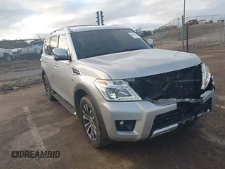 2018 Nissan Armada SV with VIN JN8AY2ND6J9057888, listed as a IAAI auction lot 41092571 with 143,263 mi miles. Bid and sale history available at carsss.com. Image 19.