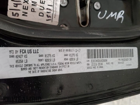 2018 Chrysler 300 Limited z VIN 2C3CCAKG9JH226690, wystawiony jako Copart lot #52778845 z przebiegiem 65 919 mil mil oraz Szkoda całkowita • Salvage title. Historia ofert i sprzedaży dostępna na DreamBid. Obrazek 13.
