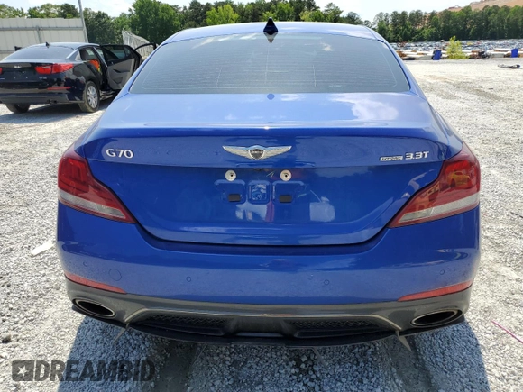2020 Genesis G70 3.3T with VIN KMTG34LE7LU058061, listed as a Copart auction lot 57534815 with 76,885 mi miles and Salvage title. Bid and sale history available at DreamBid. Image 6.