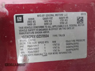 2013 Chevrolet Silverado 1500 Work Truck with VIN 1GCNCPEX1DZ378504, listed as a IAAI auction lot 42106597 with 216,621 mi miles and . Bid and sale history available at DreamBid. Image 9.