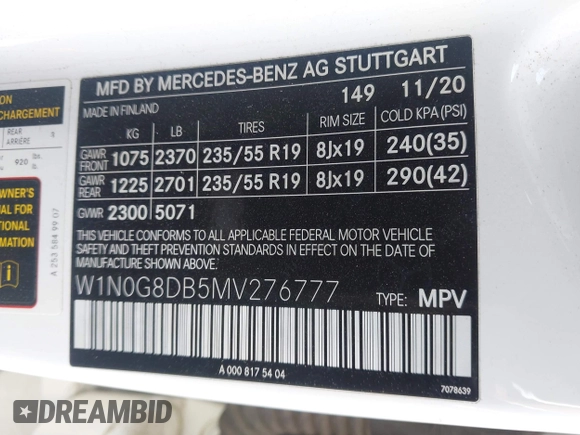 2021 Mercedes-Benz GLC 300 z VIN W1N0G8DB5MV276777, wystawiony jako IAAI lot #42451723 z przebiegiem 71 022 mil mil oraz . Historia ofert i sprzedaży dostępna na DreamBid. Obrazek 9.