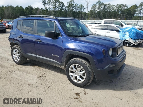 2018 Jeep Renegade Sport with VIN ZACCJBAB8JPJ44121, listed as a Copart auction lot 46393245 with 85,293 mi miles and Salvage title. Bid and sale history available at DreamBid. Image 4.