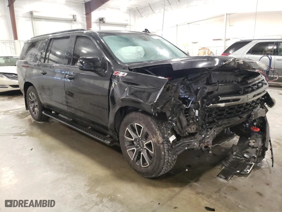 2021 Chevrolet Suburban Z71 with VIN 1GNSKDKD8MR317186, listed as a Copart auction lot 79234874 with 43,390 mi miles and Salvage Title. Bid and sale history available at carsss.com. Image 4.