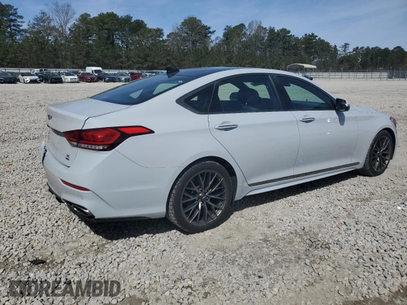 2019 Genesis G80 3.8L with VIN KMHGN4JE5KU290938, listed as a Copart auction lot 49479885 with 35,370 mi miles and Salvage Title. Bid and sale history available at carsss.com. Image 3.