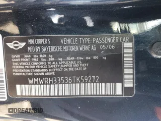 2006 MINI Convertible S with VIN WMWRH33536TK59272, listed as a Copart auction lot 51144475 with 46,024 mi miles and Salvage Title. Bid and sale history available at DreamBid. Image 13.