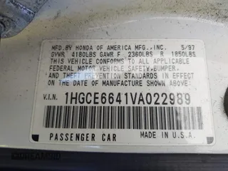 1997 Honda Accord с VIN 1HGCE6641VA022989, выставлен на аукционе IAAI как лот 42478205 с пробегом 123 353 миль миль и . История ставок и продаж доступна на DreamBid. Изображение 9.