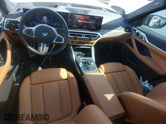 2023 BMW i4 M50 with VIN WBY33AW05PFR07737, listed as a Copart auction lot 44055154 with 9,252 mi miles and Salvage Title. Bid and sale history available at carsss.com. Image 8.