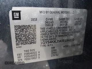 2019 Cadillac Escalade ESV Platinum z VIN 1GYS4KKJ5KR194810, wystawiony jako IAAI lot #42360267 z przebiegiem 106 662 mil mil oraz . Historia ofert i sprzedaży dostępna na DreamBid. Obrazek 9.