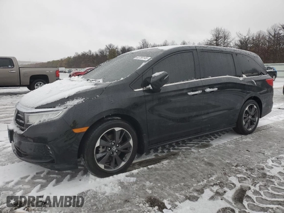 2024 Honda Odyssey Elite with VIN 5FNRL6H92RB029941, listed as a Copart auction lot 43759145 with 7,483 mi miles and Salvage Title. Bid and sale history available at carsss.com. Image 1.