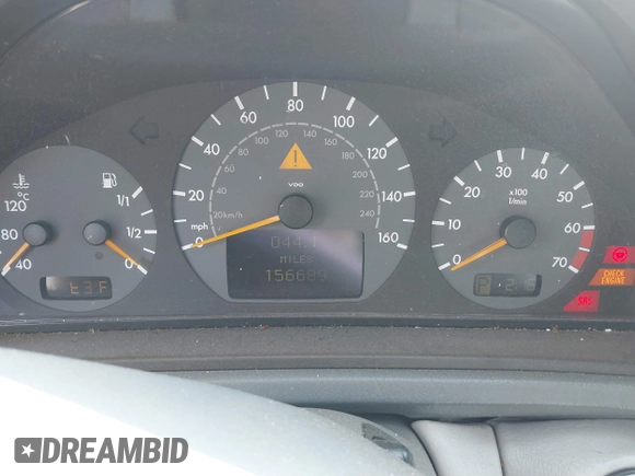 2002 Mercedes-Benz CLK 320/430 with VIN WDBLJ70G62F198257, listed as a IAAI auction lot 41455044 with 156,689 mi miles and . Bid and sale history available at DreamBid. Image 7.