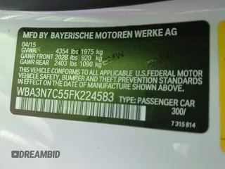 2015 BMW 4 Series 428i with VIN WBA3N7C55FK224583, listed as a IAAI auction lot 41870399 with 29,910 mi miles. Bid and sale history available at carsss.com. Image 9.