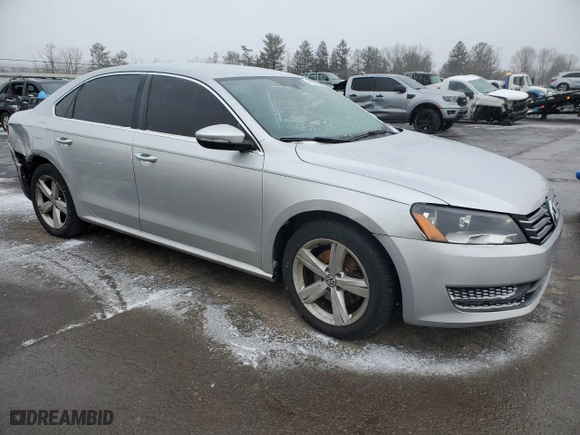 2012 Volkswagen Passat SE with VIN 1VWBP7A33CC040448, listed as a Copart auction lot 46182435 with 118,754 mi miles and Salvage Title. Bid and sale history available at carsss.com. Image 4.