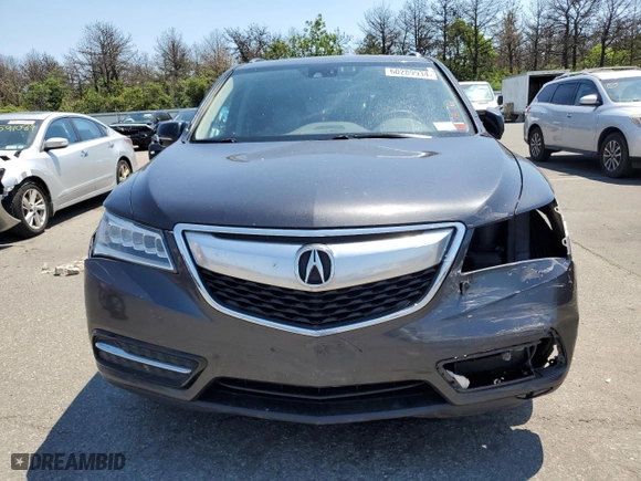 2014 Acura MDX Tech Pkg with VIN 5FRYD4H45EB049949, listed as a Copart auction lot 60289934 with 135,001 mi miles and Salvage Title. Bid and sale history available at carsss.com. Image 5.