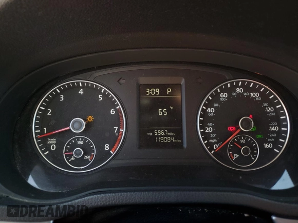 2012 Volkswagen Passat S with VIN 1VWAP7A32CC098725, listed as a Copart auction lot 53339555 with 119,084 mi miles and Salvage title. Bid and sale history available at DreamBid. Image 9.