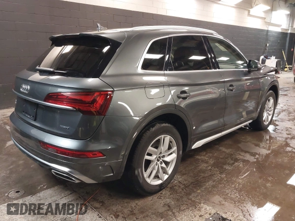 2022 Audi Q5 S line Premium with VIN WA1GAAFY8N2081365, listed as a IAAI auction lot 41630360 with 21,134 mi miles and . Bid and sale history available at DreamBid. Image 4.
