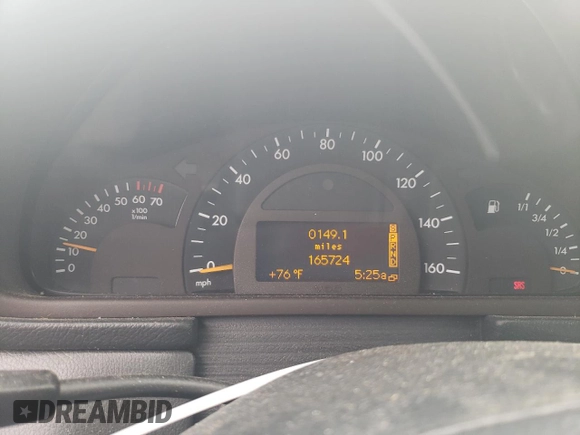 2002 Mercedes-Benz C 230/260/280/320 with VIN WDBRF64J62E002996, listed as a Copart auction lot 64848584 with 165,724 mi miles and Salvage Title. Bid and sale history available at DreamBid. Image 9.