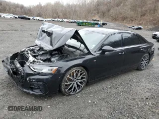 2022 Audi A8 with VIN WAULDAF85NN004895, listed as a Copart auction lot 51758025 with 61,164 mi miles and Salvage title. Bid and sale history available at DreamBid. Image 1.