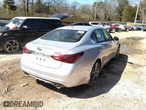 2020 Infiniti Q50 Red Sport 400 with VIN JN1FV7AP2LM630098, listed as a IAAI auction lot 41828404 with 33,962 mi miles and . Bid and sale history available at DreamBid. Image 4.