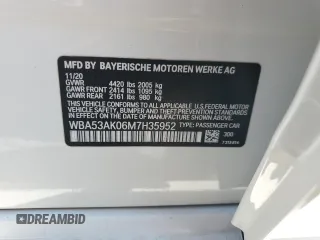 2021 BMW 2 Series 228i with VIN WBA53AK06M7H35952, listed as a Copart auction lot 63047585 with 15,701 mi miles and Salvage title. Bid and sale history available at DreamBid. Image 13.