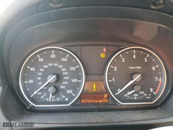 2012 BMW 1 Series 135i with VIN WBAUN7C55CVM26175, listed as a Copart auction lot 43358345 with 87,643 mi miles and Salvage Title. Bid and sale history available at carsss.com. Image 9.