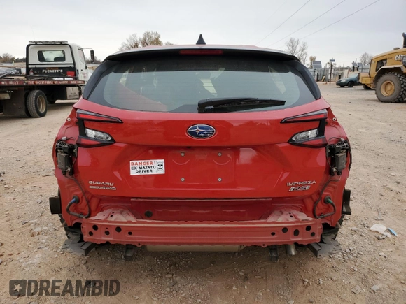 2024 Subaru Impreza RS with VIN JF1GUHJC0R8235853, listed as a Copart auction lot 83741994 with 30,720 mi miles and Salvage Title. Bid and sale history available at carsss.com. Image 6.