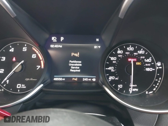 2019 Alfa Romeo Giulia Ti Sport with VIN ZARFAMBN1K7599269, listed as a IAAI auction lot 42271523 with 46,556 mi miles and . Bid and sale history available at DreamBid. Image 7.