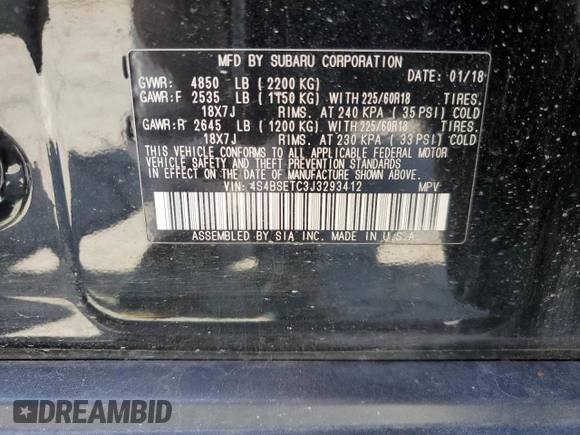 2018 Subaru Outback Touring z VIN 4S4BSETC3J3293412, wystawiony jako Copart lot #55843705 z przebiegiem 48 769 mil mil oraz Szkoda całkowita • Salvage title. Historia ofert i sprzedaży dostępna na DreamBid. Obrazek 13.