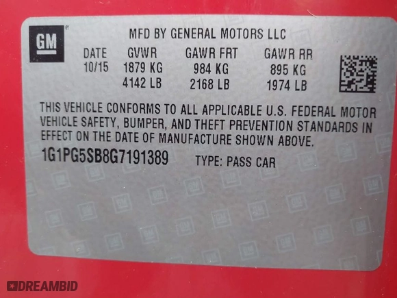2016 Chevrolet Cruze Limited LTZ with VIN 1G1PG5SB8G7191389, listed as a IAAI auction lot 42091496 with 151,104 mi miles. Bid and sale history available at carsss.com. Image 9.