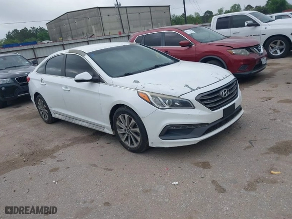 2016 Hyundai Sonata 2.4L Sport with VIN 5NPE34AF0GH342889, listed as a IAAI auction lot 41960631 with 198,541 mi miles. Bid and sale history available at carsss.com. Image 1.