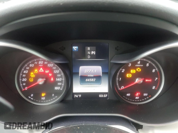 2017 Mercedes-Benz C 300 with VIN WDDWJ4JB4HF434869, listed as a Copart auction lot 61208785 with 64,582 mi miles and Salvage title. Bid and sale history available at DreamBid. Image 9.