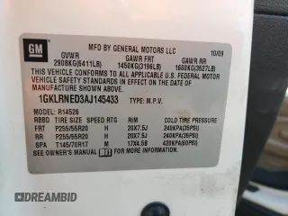 2010 GMC Acadia SLT2 с VIN 1GKLRNED3AJ145433, выставлен на аукционе Copart как лот 64645995 с пробегом 172 078 миль миль и Списание • Salvage title. История ставок и продаж доступна на DreamBid. Изображение 13.
