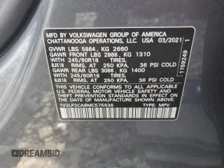 2021 Volkswagen Atlas SE с VIN 1V2LP2CA8MC575636, выставлен на аукционе Copart как лот 56463225 с пробегом Не указан миль и Списание • Salvage title. История ставок и продаж доступна на DreamBid. Изображение 14.