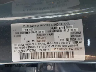 2023 Mazda 3 S Carbon Edition with VIN 3MZBPACM5PM376545, listed as a IAAI auction lot 42404054 with Not provided miles and . Bid and sale history available at DreamBid. Image 9.