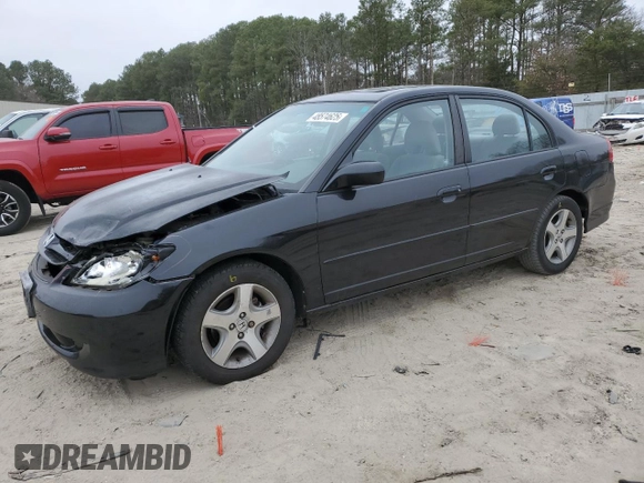2004 Honda Civic EX with VIN 2HGES26704H507483, listed as a Copart auction lot 48574625 with 181,619 mi miles and Salvage Title. Bid and sale history available at DreamBid. Image 1.