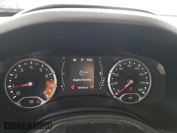 2017 Jeep Renegade Altitude with VIN ZACCJBBB2HPE73571, listed as a Copart auction lot 52118875 with 137,101 mi miles and Salvage title. Bid and sale history available at DreamBid. Image 9.