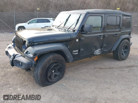 2020 Jeep Wrangler Unlimited Sport S with VIN 1C4HJXDG5LW189584, listed as a IAAI auction lot 41738928 with 75,948 mi miles and . Bid and sale history available at DreamBid. Image 2.