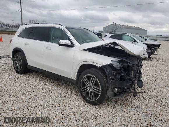 2024 Mercedes-Benz GLS 450 with VIN 4JGFF5KE8RB125341, listed as a Copart auction lot 43917165 with 17,544 mi miles and Salvage title. Bid and sale history available at DreamBid. Image 4.
