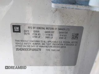 2015 Buick Regal Premium I с VIN 2G4GN5EX3F9265279, выставлен на аукционе IAAI как лот 41882395 с пробегом 124 932 миль миль и . История ставок и продаж доступна на DreamBid. Изображение 9.