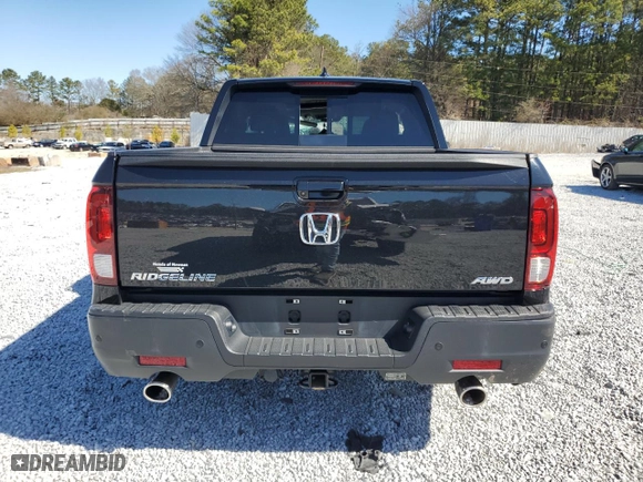 2021 Honda Ridgeline RTL-E with VIN 5FPYK3F78MB027691, listed as a Copart auction lot 46809485 with 59,112 mi miles and Salvage Title. Bid and sale history available at carsss.com. Image 6.