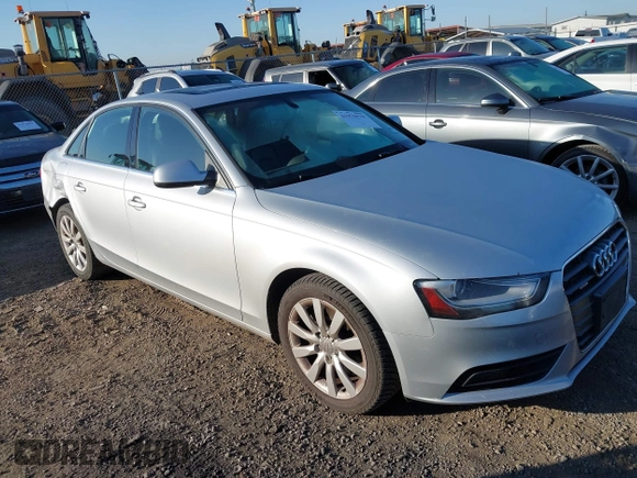 2013 Audi A4 Premium with VIN WAUBFAFL9DA161085, listed as a IAAI auction lot 41976939 with 184,536 mi miles and . Bid and sale history available at DreamBid. Image 1.