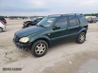 2001 Mercedes-Benz M-Class with VIN 4JGAB72E51A233590, listed as a Copart auction lot 46725705 with 167,321 mi miles and Salvage Title. Bid and sale history available at carsss.com. Image 1.
