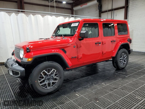 2025 Jeep Wrangler Sahara с VIN 1C4PJXEN8SW575908, выставлен на аукционе Copart как лот 61501965 с пробегом 6 989 миль миль и Чистый • Clean title. История ставок и продаж доступна на DreamBid. Изображение 1.