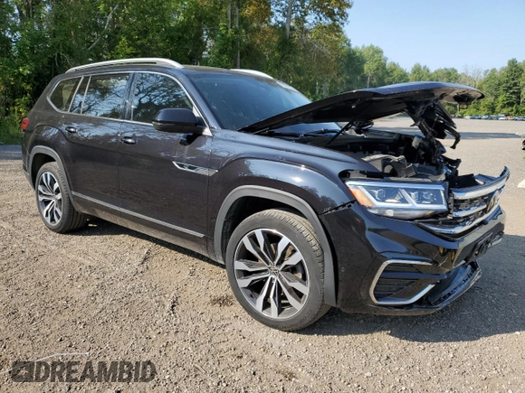 2021 Volkswagen Atlas SEL Premium R-Line with VIN 1V2FR2CA0MC513705, listed as a Copart auction lot 68986924 with 52,133 mi miles and Salvage title. Bid and sale history available at DreamBid. Image 4.