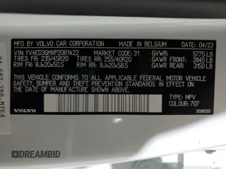 2023 Volvo C40 Recharge Pure Electric Ultimate with VIN YV4ED3GMXP2061422, listed as a Copart auction lot 57479384 with 21,879 mi miles and Clean Title. Bid and sale history available at carsss.com. Image 13.